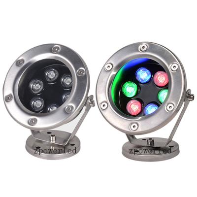 China 3W 6W 9W 12W 15W 18W RGB Color IP68 Underwater Warm White Stainless Steel 24V 12 Volt LED Fountain Lights for sale