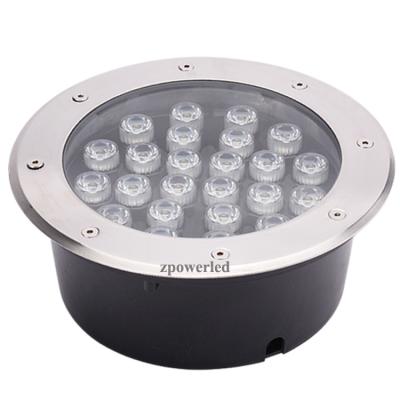 China Outdoor Stainless Steel IP68 Waterproof IP68 24W RGB LED Inground Fountain Buried Deck Pool Lights for sale