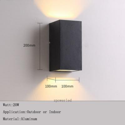 China Borosilicate Modern Style Square LED Aluminum Housing Glass Outdoor Wall Mounted Light for sale