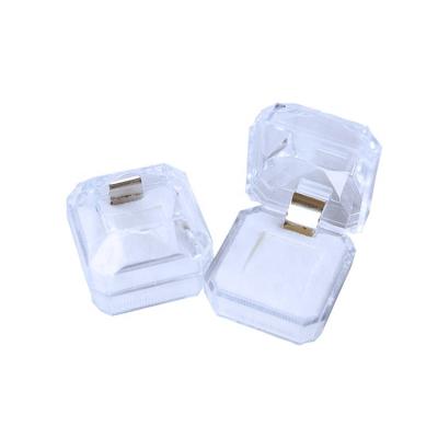 China Customized ring spot manufacturer pp ring box transparent acrylic packaging box ring box custom logo for sale