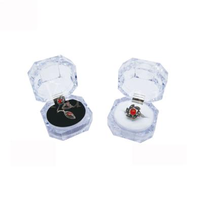 China Hot Selling Plastic Acrylic Ring Box Manufacturers Acrylic Transparent Clear Earring Jewelry Box Ring Box for sale