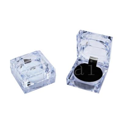 China Hot Selling Acrylic Manufacturers LOGO Jewelry Box Custom Transparent Clear Box Acrylic Box For Rings Jewelry for sale