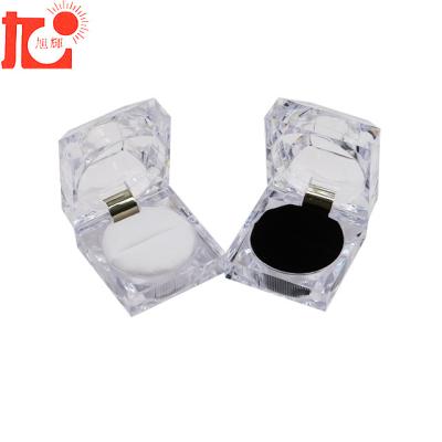 China Hot Selling Acrylic Manufacturer Good Quality Jewelry Gift Box Jewelry Box Transparent Box For Ring With Log Custom for sale