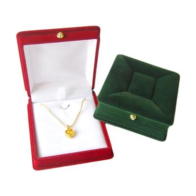 China Custom Plastic+Velvet Velvet Jewelry Box Jewelry Gift Box Velvet Jewelry Box For Rings Necklace Pendants Bracelet for sale