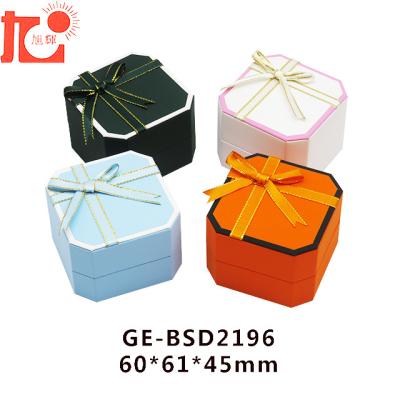 China Best Quality Factory Direct Selling Plastic+PU Jewelry Gift Box Flower Luxury Jewelry Box Leather Jewelry Box For Rings for sale