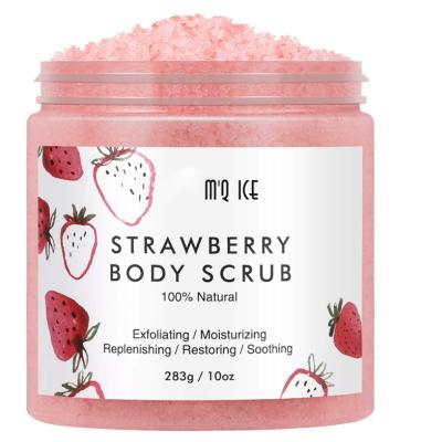 China Exfoliator Whitening Strawberry Sugar Honey Face Exfoliating Fruit Smell Goosebumps Skin Cleansing Body Scrub for sale