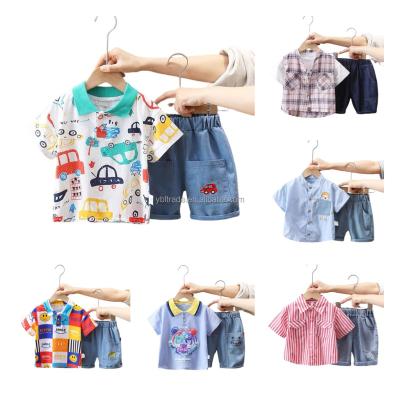 China 2023 Boys Cotton Short Sleeve Children's Comfortable Short Sleeve Suit Other Hot Selling Children Summer New Boys Two Piece Clothes for sale