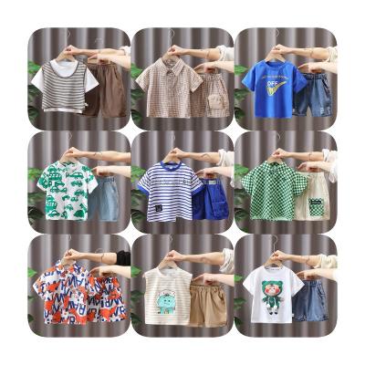 China Other Handsome Children's T-shirt Pure Children's Short Sleeve Cotton Boys Set Short Sleeve Two-Piece Wholesale Price for sale