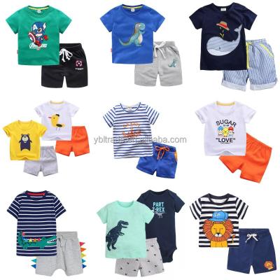 China 100% Cotton Boys Kids Girls Others T-shirt Shorts Wholesale Baby Clothes Two Piece Set Kids Clothes for sale