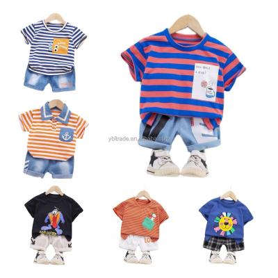 China Other New Design Summer Cotton Two Piece Sets Short Sleeve Children Sets Casual Fashion Boy Clothes Suit for sale