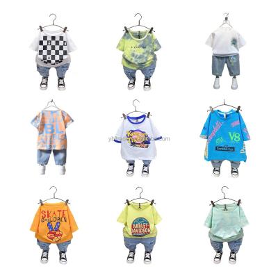 China Other 2023 Summer Kids Boys Baby Suits Cotton Casual Children's Clothing T-shirt Shorts Clothing Sets for sale