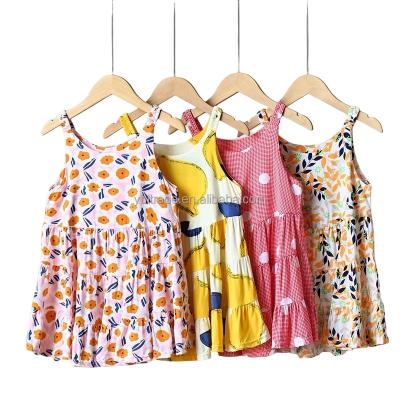 China Anti-wrinkle cotton comfort children's girl's sling dress factory wholesale price for sale