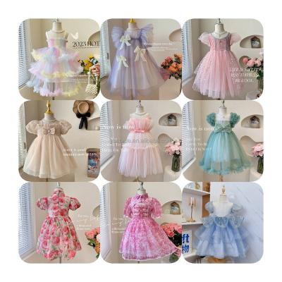 China Hot Selling Anti-wrinkle Children's Girls Lace Up Princess To Skirt Girls Summer Dress Comfortable Children's Clothes for sale