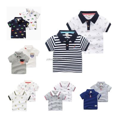 China 2023 anti-shrink new fashion polo T-shirt for 1-12 years old boys cartoon pattern kids summer baby T-shirts for sale