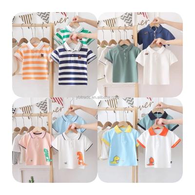 China Wholesale Multicolor Striped Striped T-shirts Wholesale Anti-shrink Polo Shirt 100% Cotton Spandex Cotton Short Sleeve Shirt for sale