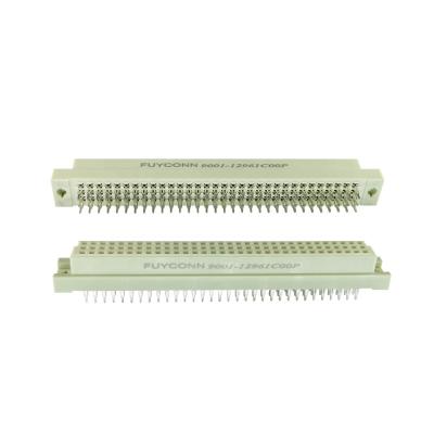 China Gray & PBT 16 Pin 3 Row Solderless Eurocard PCB Connector 32 48 64 96 Pin Straight Female DIN 41612 3*32pin 64pin 96pin Press Connector for sale