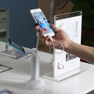 China COMER countertop display stands for gsm phone shops anti-theft alarm charging cell phone retail shop security for sale