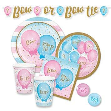 China Custom Different Designs Baby Shower Party Tableware Supplies Set - Girl or Boy Gender Reveal Party Decoration Set for sale