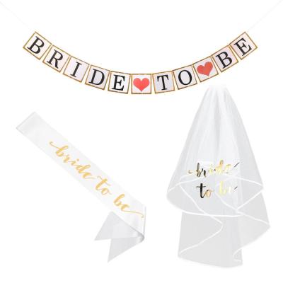 China Non-Toxic Bachelor Party Decorations - Bridal Shower Supplies Including Bride Sash, Bridal Veil, Bride To Be Banner for sale