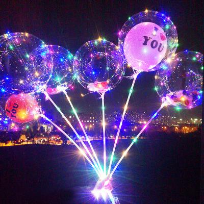 China 2021 Bobo Balloon Toy Wholesale Gift 20 Inch LED Light Balloon For Christmas Wedding Party Decoration for sale