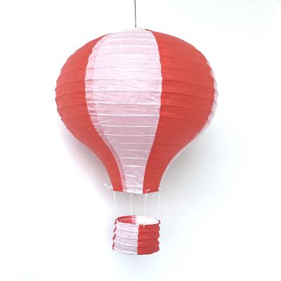 China Gift Toy Striped Hot Air Balloon Paper Lantern Kids Birthday Party Wedding Decor for sale