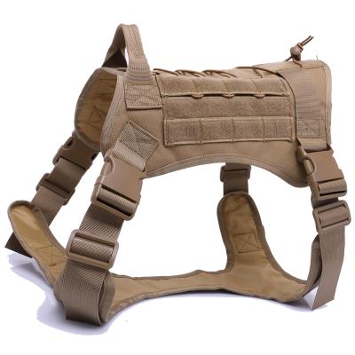 China Viable Military Tactical Dog Harness German Shepherd Pet Vest With Handle Bungee Nylon Leash For Small Large Puppy for sale