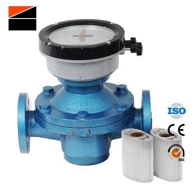 China Oval Digital Positive Displacement Diesel Fuel Gear Oil Flow Meter Sensor For Car With 4-20Ma Output High Temperature DN10~DN150 Flow Meter for sale