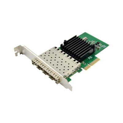 China Intel I350AM4 4 SFP PORT Desktop Gigabit Ethernet PCI Express PCI-E X1 Lan Adapter Network Card FIBER OPTICAL for sale