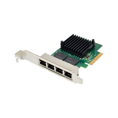 China Quad-Port Desktop Gigabit Ethernet PCI Express PCI-E X1 Lan Adapter Network Card from Intel I350AM4 for sale