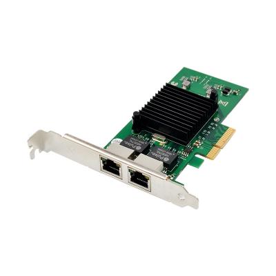 China INTEL82576 PCI-E Desktop Chipset Express Compatible Port RJ-45 2 1Gb Network Card for sale