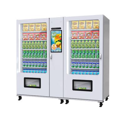 China 55 inch Dongguan school big storage health snack drinking vending machine English touchless Hong Kong UK red bull powder vending machine for sale