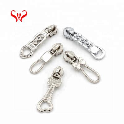 China Nickel Free Handbag Hardware Accessories Nickel Alloy Metal Zipper Pulls Custom Reversible Zipper Slider For Bags for sale