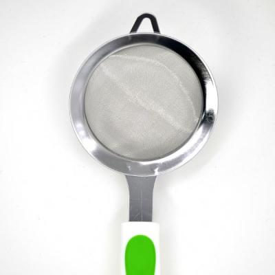 China Stainless Steel Viable Fine Tea Mesh Strainer Colander Sieve With Handle For Kitchen Food Rice Vegetable for sale