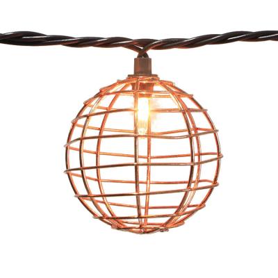 China Edison 110V Electric 10 Count Metal Ball Outdoor Decorative Lantern String Light Patio String Light for sale