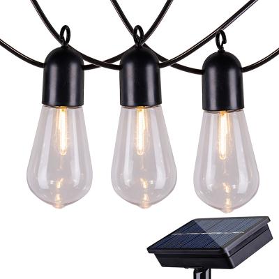 China 25FT Hanging Solar Powered Outdoor Patio Decoration 20 Counts ST58 Scallop LED String Lights for sale