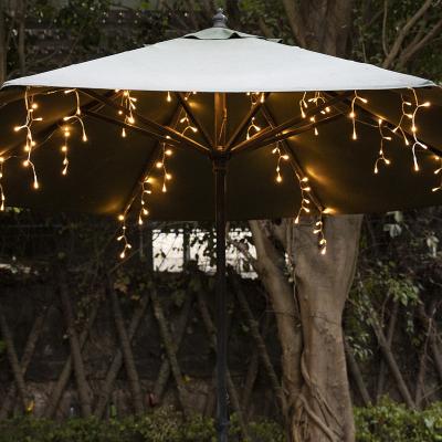 China 200 LED Umbrella Decoration Garden Decoration Outside Table Umbrella with Lights for sale