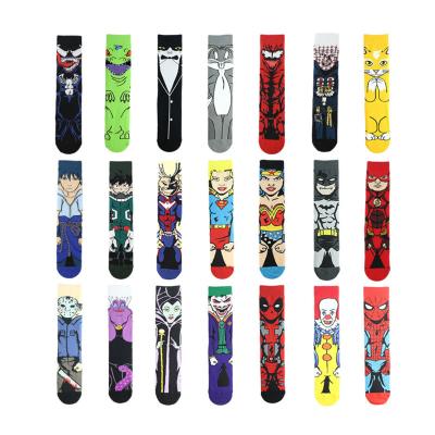 China Breathable Cartoon Socks Anime Cartoon Character Movie Character Interesting Popular New Funny Hero Wholesale Cool Anime Men's Socks for sale