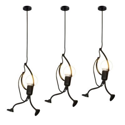 China Nordic Black Metal Decor Living Room LED E27 Bulb Modern Art Pendant Lighting for sale