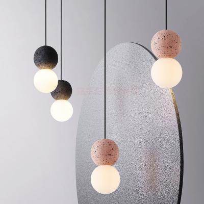 China Nordic Unique New Design Terrazzo Round Glass Ball Pendant Lights For Living Room for sale