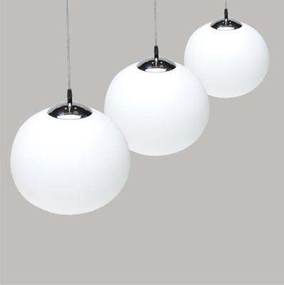 China Fancy Indoor Bedroom Living Room White Glass Sphere Decorative Led Pendant Light for sale