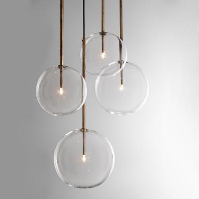 China Decorative Modern Hotel Dining Room Led Glass Bulb Modern Clear Pendant Lamp for sale