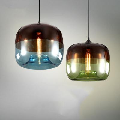 China Nordic Blue Green Modern Living Room Hand Blown Glass Balls Pendant Light for sale