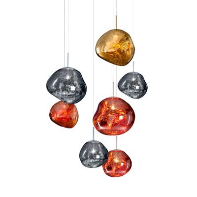 China Modern Lighting Living Room Indoor Glass Lava Led Large Pendant Lamps For Dining Room for sale