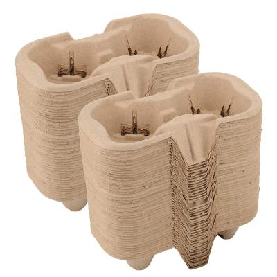 China 2/4 Cup Biodegradable Bagasse Biodegradable Cup Holder For Coffee Cup Carrier Take Out for sale