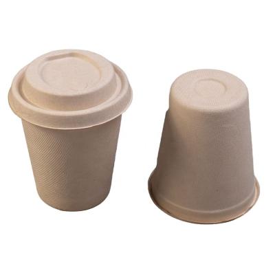 China Disposable Products Bagasse Mugs Sugar Cane 8oz 12oz 16oz Eco Friendly Biodegradable Cups Take Away Coffee Mug for sale