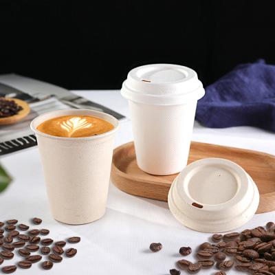 China Sugar Cane Eco Friendly Takeaway Insulated Disposable To Go 12oz Hot Coffee Paper Cups With Lids for sale