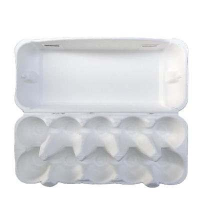 China Food Customized Paper Pulp Egg Tray Egg Carton Material Biodegradable Recycled Flat Flip Cover Box for sale