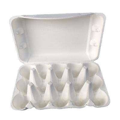 China Compostable Food 100% Sugarcane Bagasse Egg Box Holder Eco-friendly Disposable Tray for sale