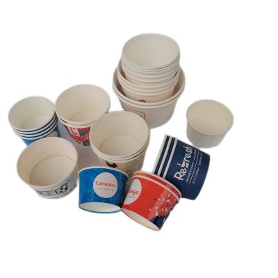 China Disposable Food Grade Recycled Biodegradable Containers Double Wall Ice Cream Paper Cup Disposable Ice Cream Paper Cup for sale