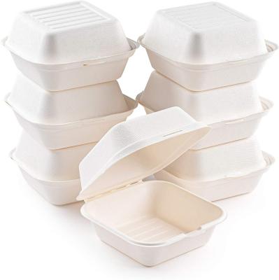 China Disposable Biodegradable Disposable Take Out Sugar Cane Bagasse Food Paper Packaging Boxes For Restaurant 1000ml for sale